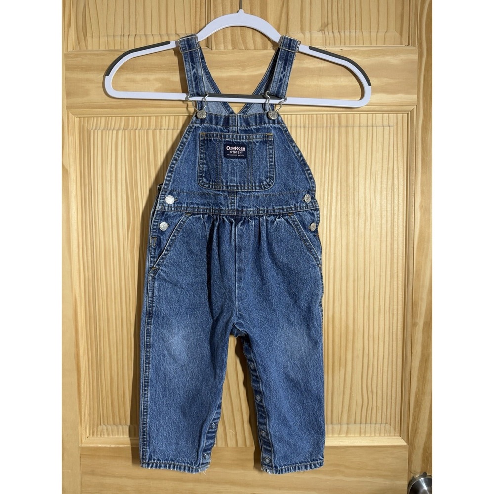 Vintage OshKosh B'Gosh 90s Denim Overalls Blue Medium Wash Classic 2/2T